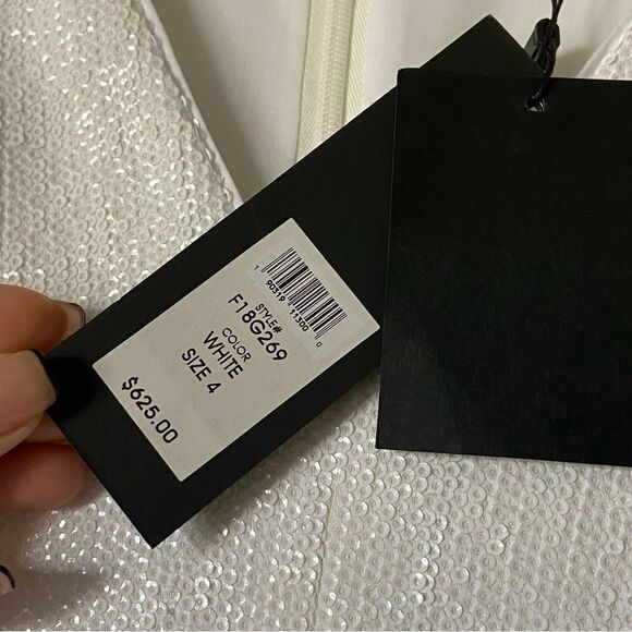 NWT Rachel Zoe Heather Fluid Maxi White Dress Sequin Size 4 - Picture 16 of 17